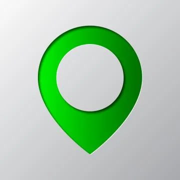 Paper art of green map pointer. Vector illustration Stock Illustration
