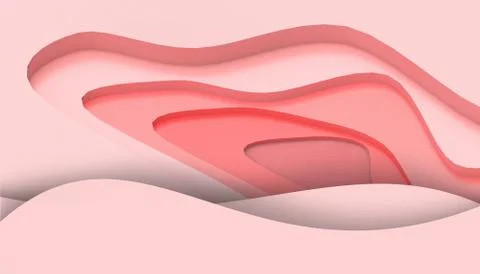 Paper art Red abstract Pattern Waves Modern Geometric shapes Concept on red Stock Illustration