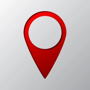 Paper art of red map pointer. Vector illustration Stock Illustration