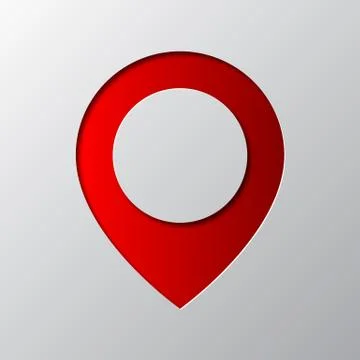 Paper art of red map pointer. Vector illustration Stock Illustration