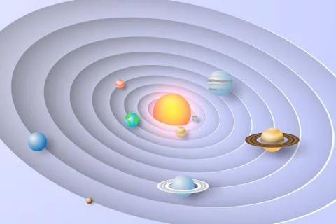 Paper art of Solar system background vector,illustration イラスト素材