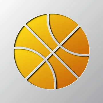Paper art of the yellow ball. Vector illustration. Stock Illustration