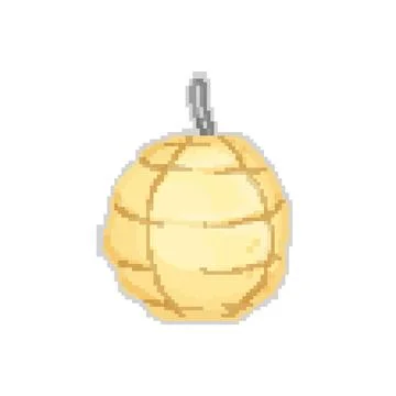 Paper asian lantern pixel art vector illustration Stock Illustration