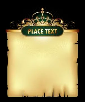 Paper background with crown Stock Illustration