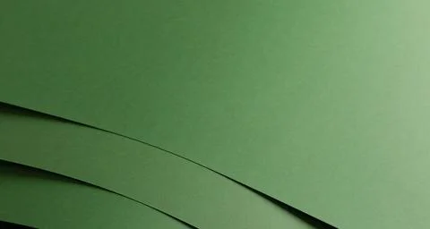 Paper background with matte texture. Layered curved stack in pastel green, .. Stockfoto's