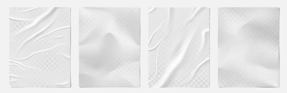Paper background. Poster wall effect, old glued wrinkle, street banner, vintage Illustrazione stock