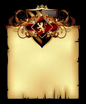 Paper background with shield Illustrazione stock