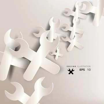 Paper background with vector repair web icon Stock Illustration