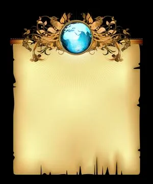 Paper background with world Stock Illustration