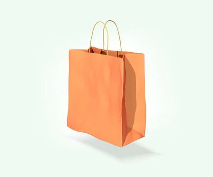 Paper bag 3d icon. Stock Illustration