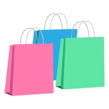 Paper bag with empty space for logo. Stock Illustration