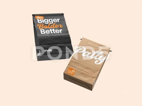 Paper Bag Food Packaging Mockup Modello PSD