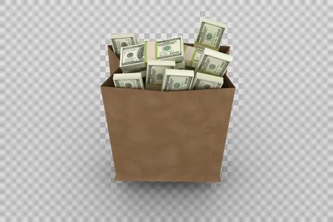 Paper bag full of dollars イラスト素材