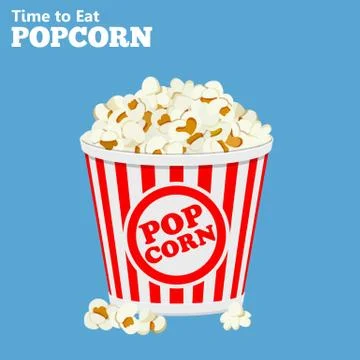 Paper bag full of popcorn Stock Illustration