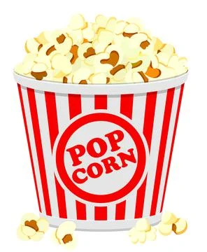 Paper bag full of popcorn Stock Illustration