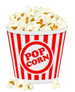 Paper bag full of popcorn 스톡 일러스트