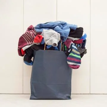 Paper bag full of socks Stock Photos