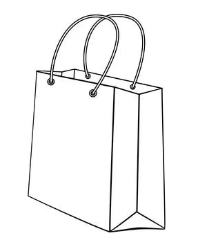 Paper bag, gift wrapping - vector line art picture for logo Stock Illustration