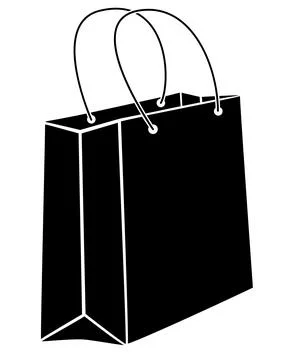 Paper bag, gift wrapping - vector silhouette picture for logo or pictogram. Stock Illustration