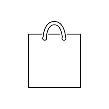 Paper bag icon flat simple vector illustration Stock Illustration