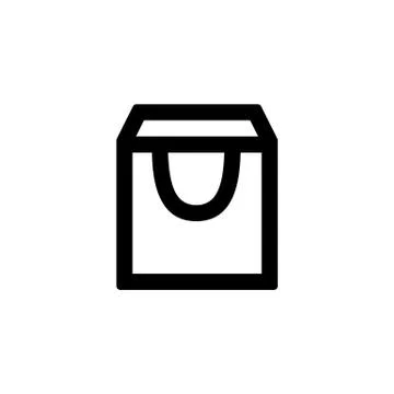 Paper bag icon for simple flat style ui design Stock Illustration