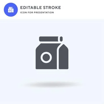 Paper Bag icon vector, filled flat sign, solid pictogram isolated on white, l Stock Illustration