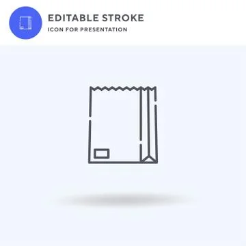 Paper Bag icon vector, filled flat sign, solid pictogram isolated on white, l Stock Illustration