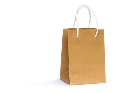 Paper bag isolate on white background Stock Photos