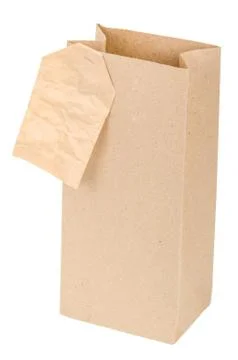 Paper bag with a label Stock Photos