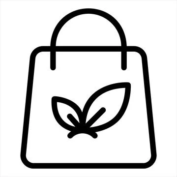 Paper bag line icon vector illustration isolated on white background Stock Illustration