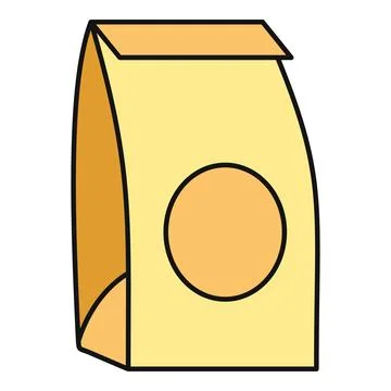 Paper bag packaging design delivering food take away Stock Illustration