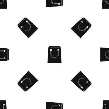 Paper bag pattern seamless black イラスト素材