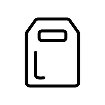Paper bag with vector icon handle. Isolated contour symbol illustration 库存插图