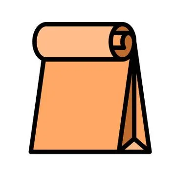 Paper bag vector illustration, filled style editable outline icon Stock-Illustration