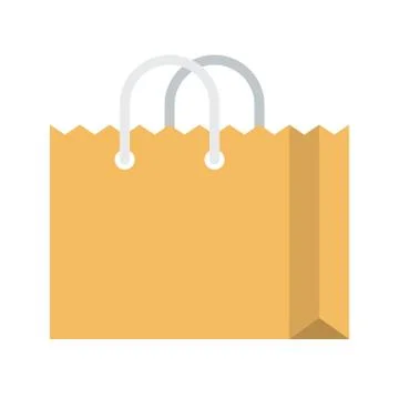 Paper bag vector illustration, flat style icon Stock Illustration
