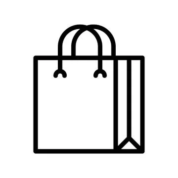 Paper bag vector illustration, line style icon Stock Illustration