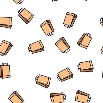 Paper bag vector seamless pattern 库存插图