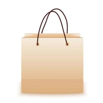 Paper bag on white background Stock Illustration