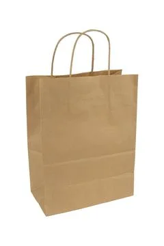 Paper bag on a white background. Package Isolate. Disposable paper bag. Paper Stock Photos