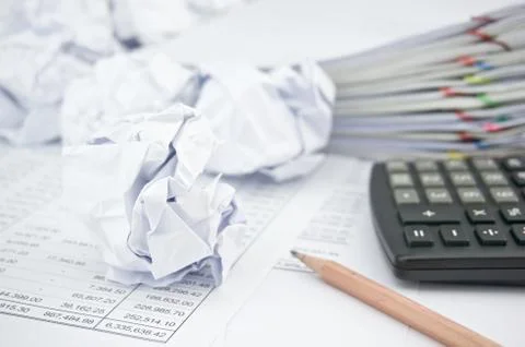 Paper ball of problem report Stock Photos