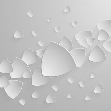 Paper banner on abstract triangle background with drop shadows. Vector illust Stock Illustration