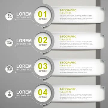 Paper banner infographic elements 库存插图