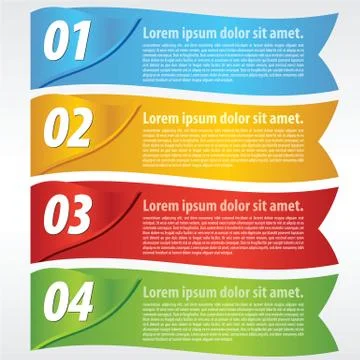 Paper banner with numbered vector Stock Illustration