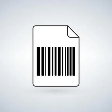 Paper Barcode Icon, library file, vector illlustration isolated on white back Stock Illustration