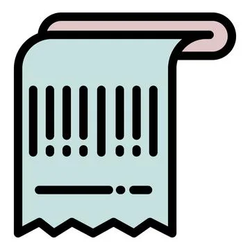 Paper barcode icon outline . Hand scanner Illustrazione stock