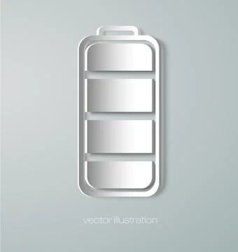 Paper battery icon Stock Illustration
