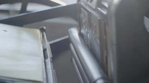 Paper being printed in machine Stock Footage 87806049