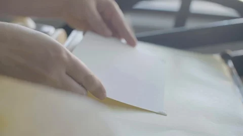 Paper being printed in machine Stock Footage 87806067