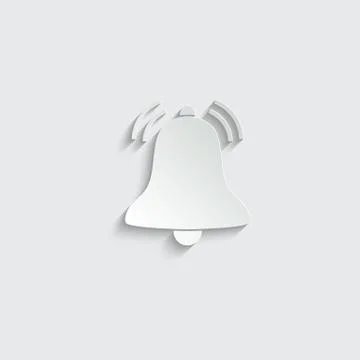 Paper Bell icon vector line style Stock Illustration
