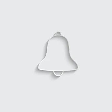 Paper Bell icon vector line style Stock Illustration